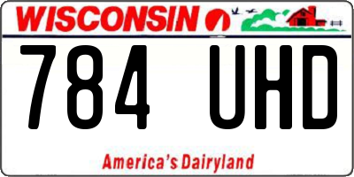WI license plate 784UHD