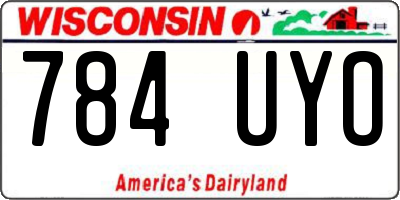 WI license plate 784UYO