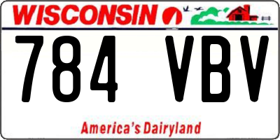 WI license plate 784VBV