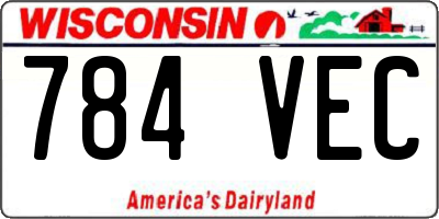 WI license plate 784VEC