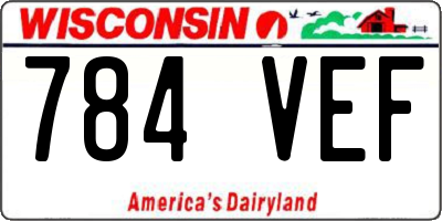 WI license plate 784VEF