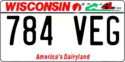 WI license plate 784VEG
