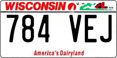 WI license plate 784VEJ