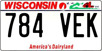 WI license plate 784VEK