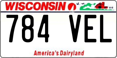WI license plate 784VEL