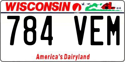 WI license plate 784VEM