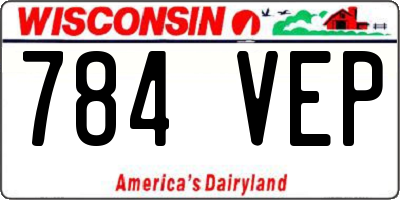 WI license plate 784VEP