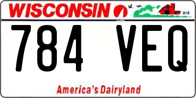 WI license plate 784VEQ