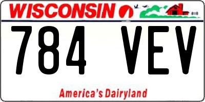WI license plate 784VEV