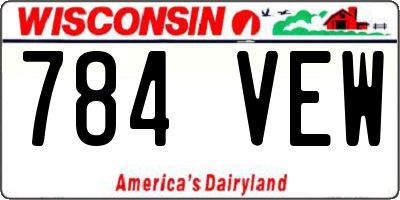 WI license plate 784VEW
