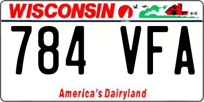 WI license plate 784VFA
