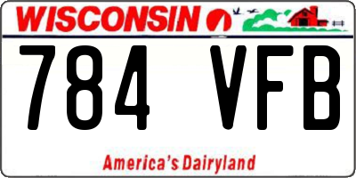 WI license plate 784VFB