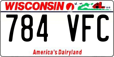WI license plate 784VFC