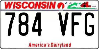WI license plate 784VFG