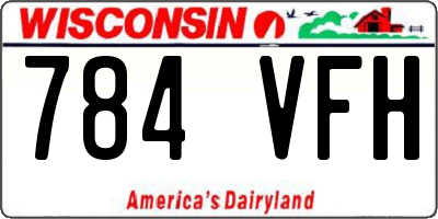 WI license plate 784VFH