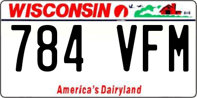 WI license plate 784VFM