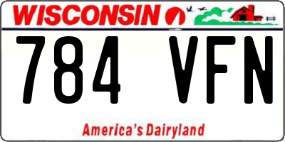 WI license plate 784VFN