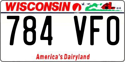 WI license plate 784VFO