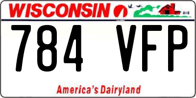 WI license plate 784VFP
