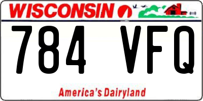 WI license plate 784VFQ
