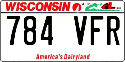 WI license plate 784VFR