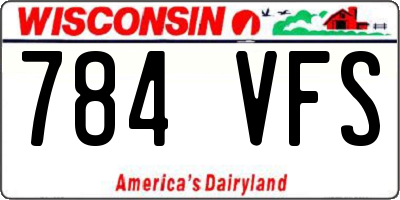 WI license plate 784VFS