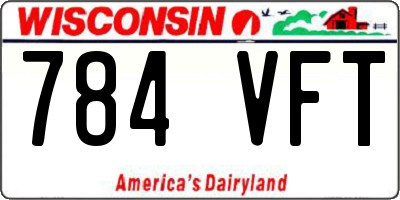 WI license plate 784VFT
