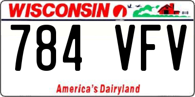 WI license plate 784VFV