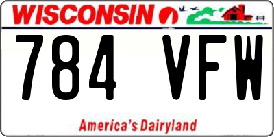 WI license plate 784VFW