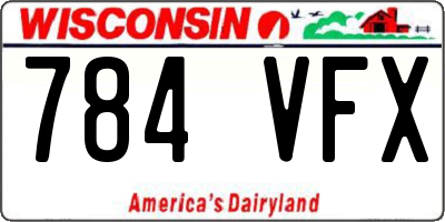 WI license plate 784VFX