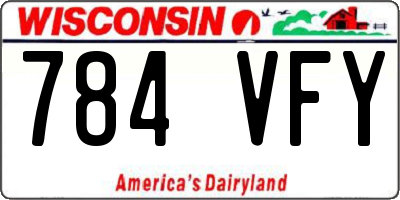 WI license plate 784VFY