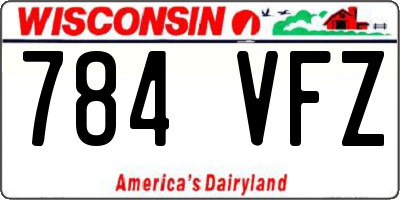 WI license plate 784VFZ