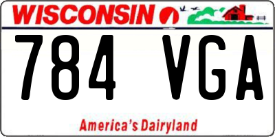 WI license plate 784VGA