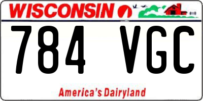 WI license plate 784VGC
