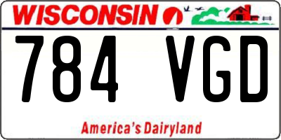 WI license plate 784VGD