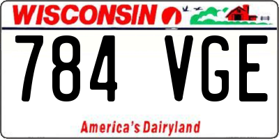 WI license plate 784VGE