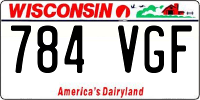 WI license plate 784VGF