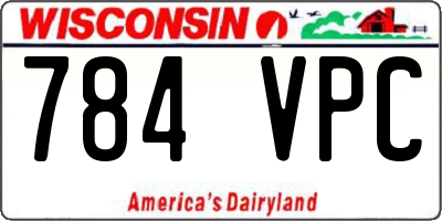 WI license plate 784VPC
