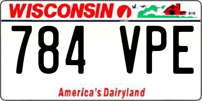 WI license plate 784VPE