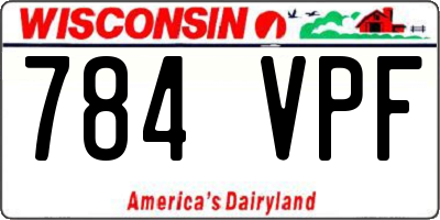 WI license plate 784VPF