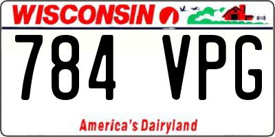 WI license plate 784VPG