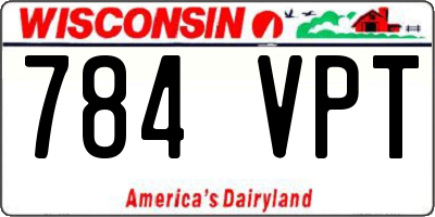 WI license plate 784VPT