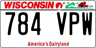 WI license plate 784VPW