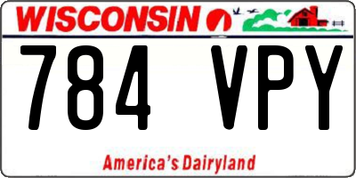 WI license plate 784VPY