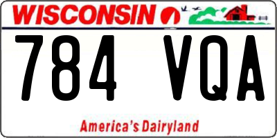WI license plate 784VQA