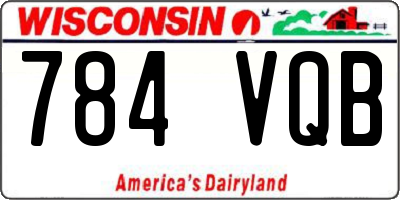 WI license plate 784VQB
