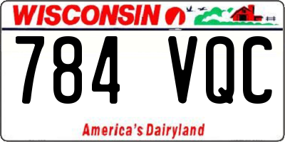 WI license plate 784VQC