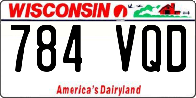 WI license plate 784VQD