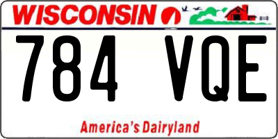WI license plate 784VQE