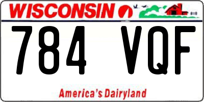 WI license plate 784VQF